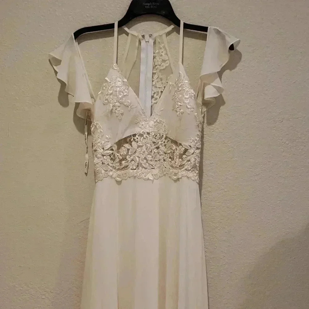 Forever 21 Chiffon Lace Maxi Dress